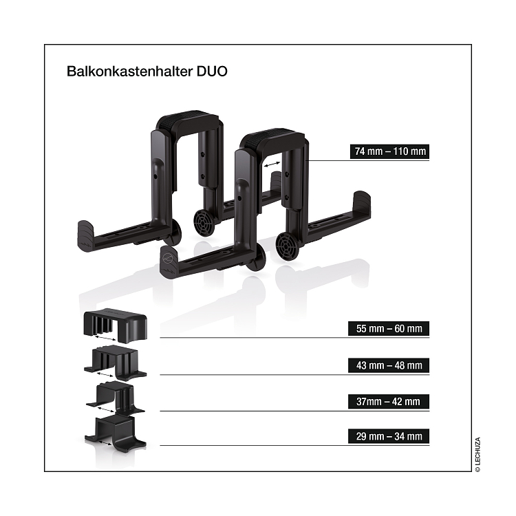 Άγκιστρα Μπαλκονιού Διπλά Lechuza Για Balconera Color-Cottage-Stone-Steel