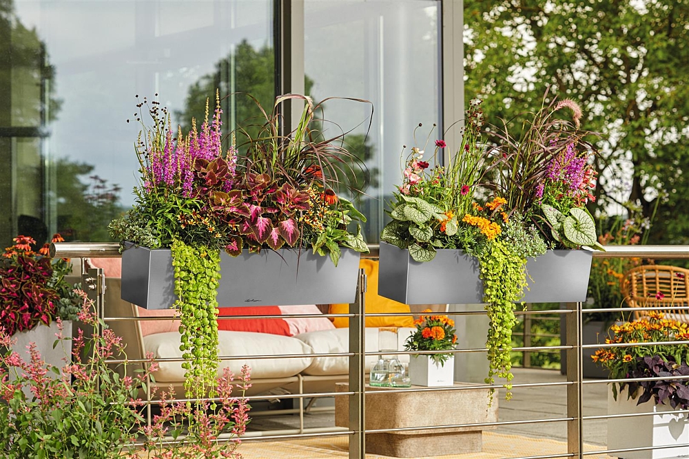 Αυτοποτιζόμενη Ζαρντινιέρα Lechuza Balconera Steel