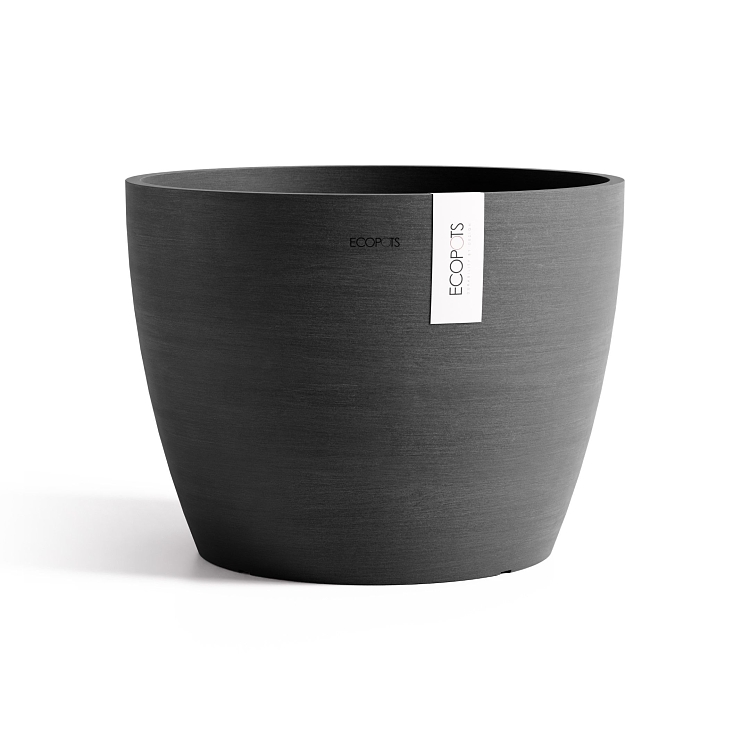 Πλαστική Γλάστρα Ecopots Stockholm Large Dark Grey