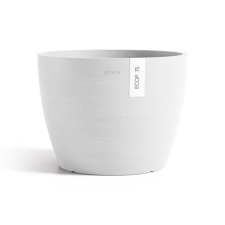 Πλαστική Γλάστρα Ecopots Stockholm Large Pure White