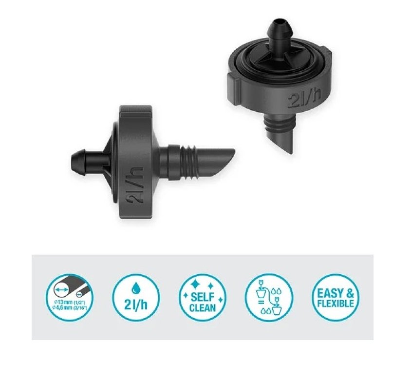 Αυτορυθμιζόμενος Ακριανός Σταλάκτης Gardena Micro Drip 2 Lt/h 13302-20