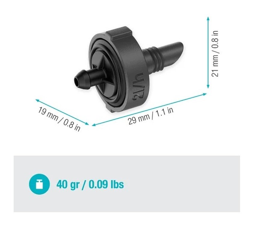 Αυτορυθμιζόμενος Ακριανός Σταλάκτης Gardena Micro Drip 2 Lt/h 13302-20