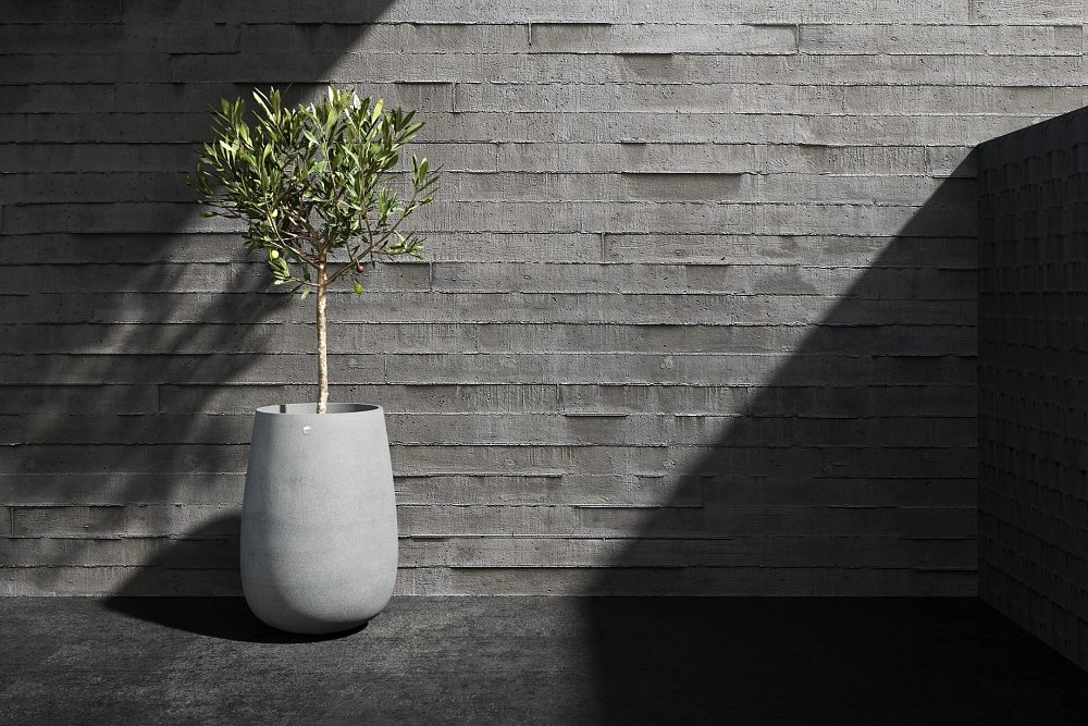 Χειροποίητη Πολυεστερική Γλάστρα Cosapots Mondo High Concrete Stone