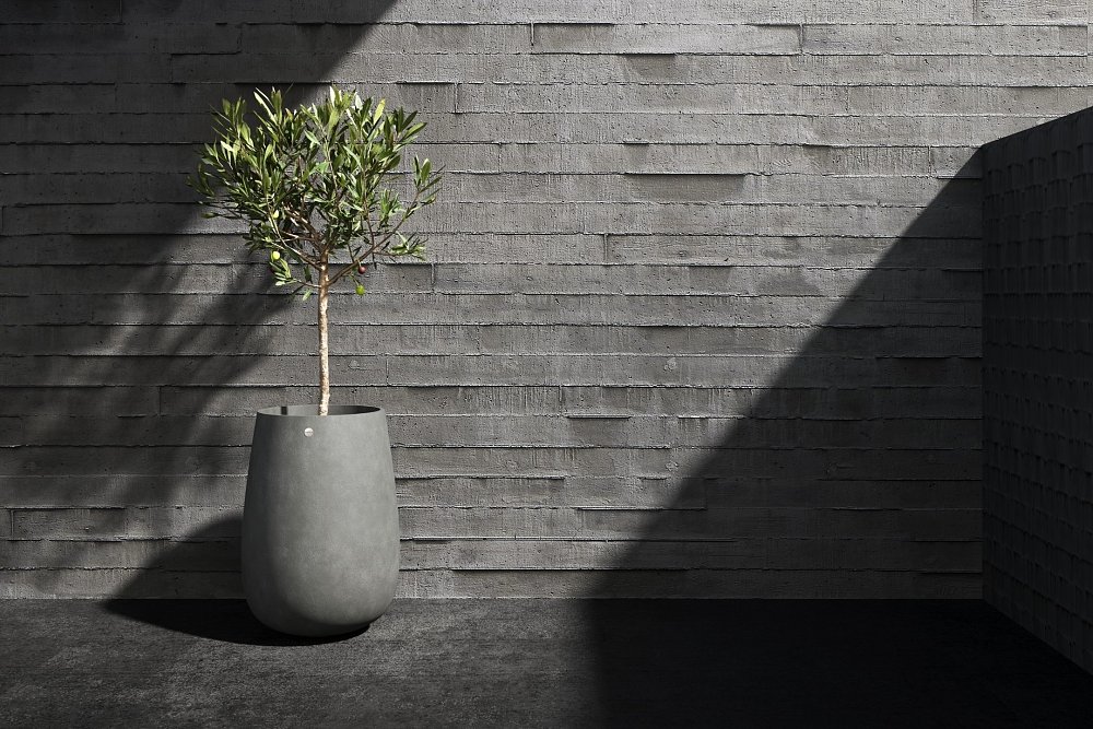 Χειροποίητη Πολυεστερική Γλάστρα Cosapots Mondo High Grey Stone