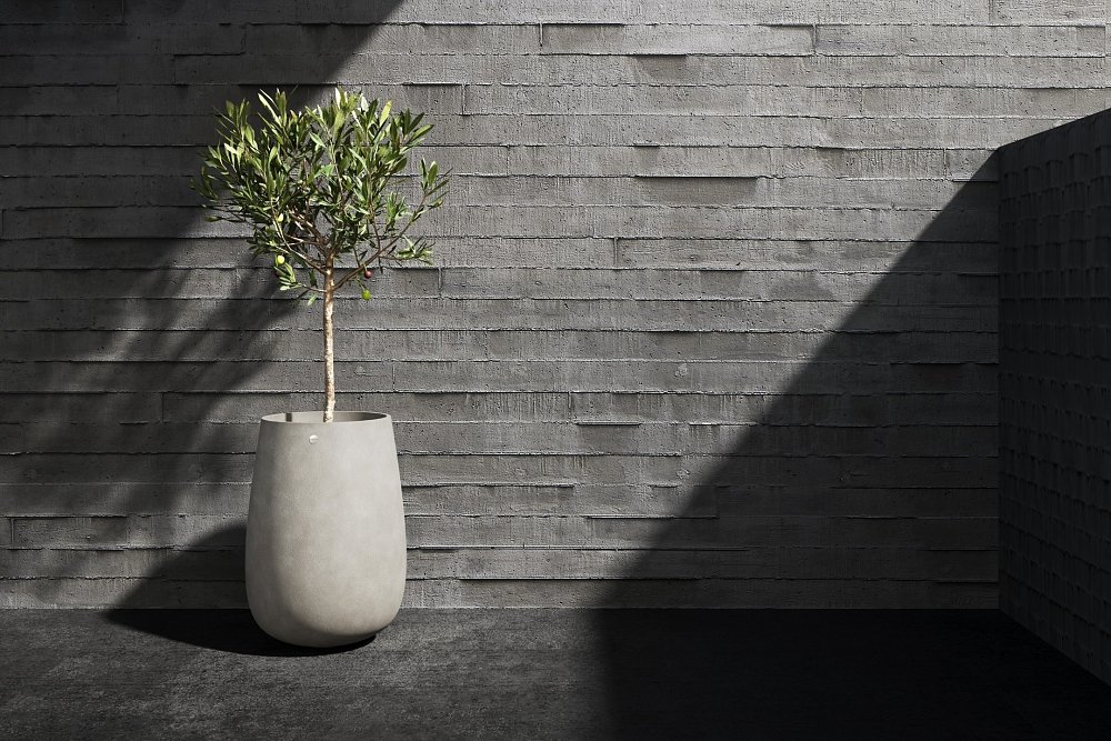 Χειροποίητη Πολυεστερική Γλάστρα Cosapots Mondo High Taupe Stone