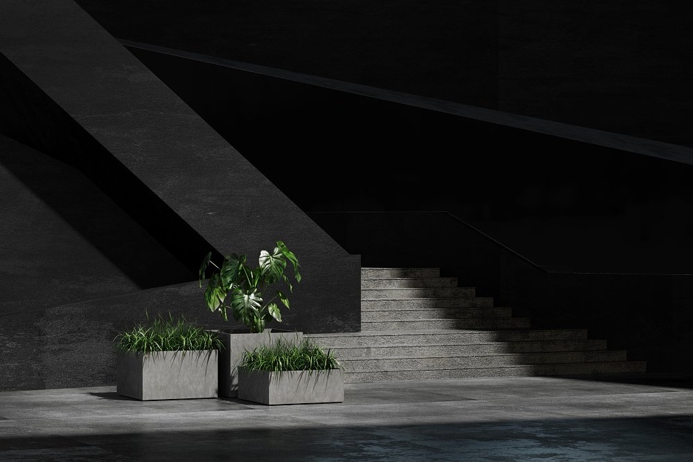 Χειροποίητη Πολυεστερική Γλάστρα Cosapots Semplo Grey Stone