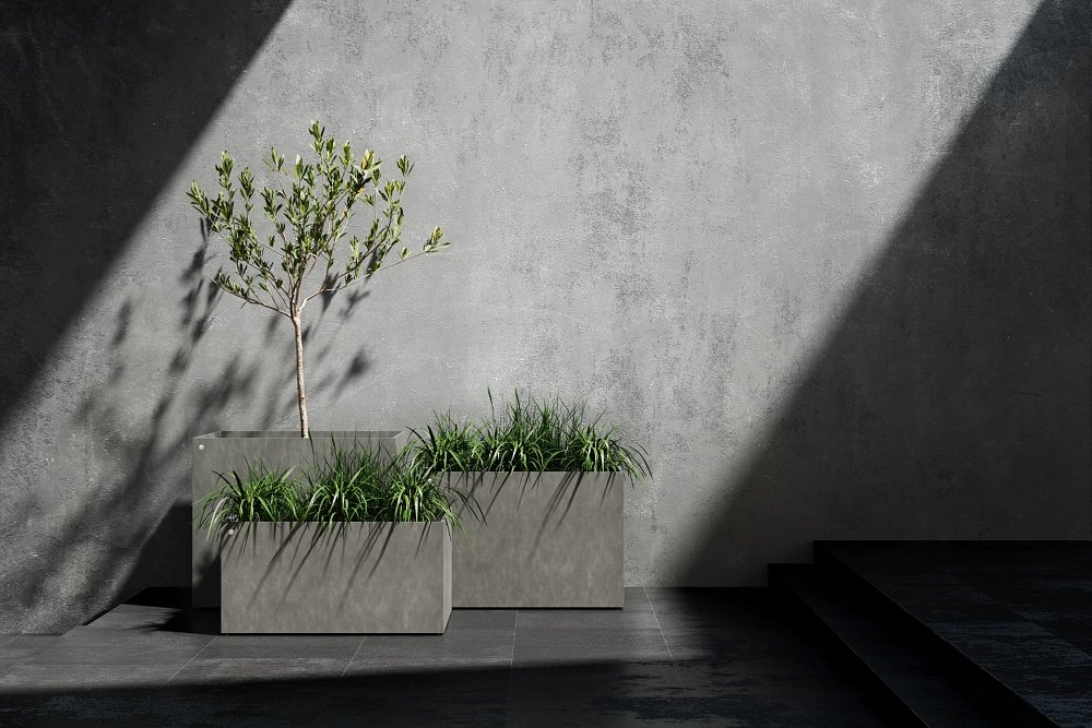 Χειροποίητη Πολυεστερική Γλάστρα Cosapots Semplo Grand Grey Stone