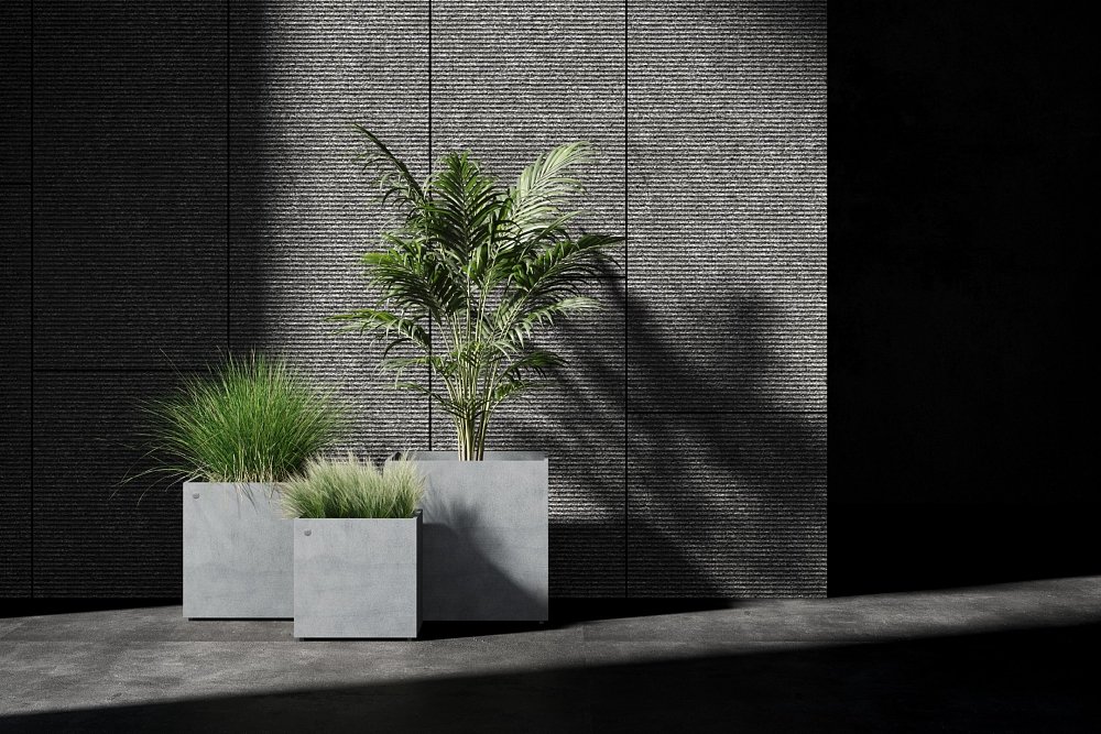 Χειροποίητη Πολυεστερική Γλάστρα Cosapots Reglito Cube Concrete Stone
