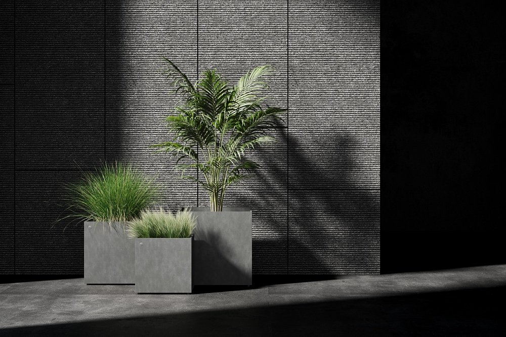 Χειροποίητη Πολυεστερική Γλάστρα Cosapots Reglito Cube Grey Stone
